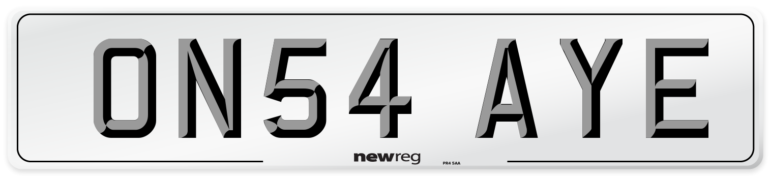 ON54 AYE Number Plate from New Reg